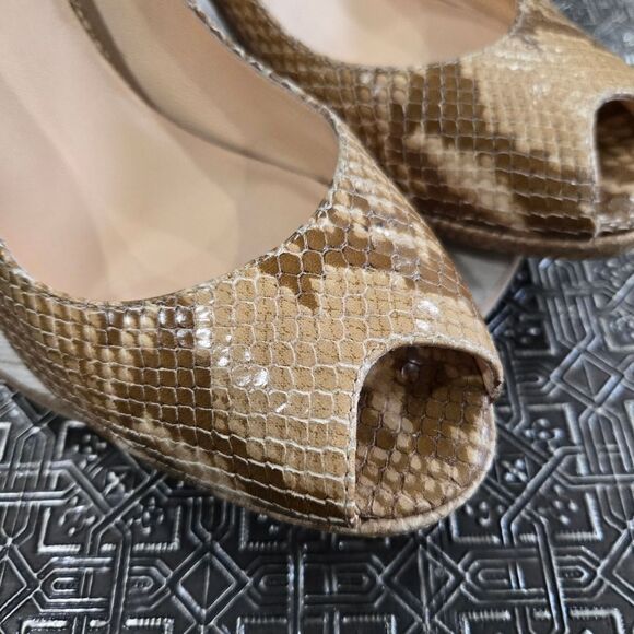 🐢 Cole Haan Carma Air Croc Embossed Pumps Size 9.5  3.25" heel - Picture 3 of 14